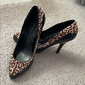 White House Black Market Leopard Print Heels